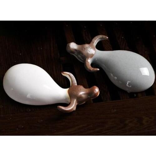 Ceramic Tea Pet Decoration Mini Cattle Kungfu Tea Pet Tea Accessories Living Room Tea Tray Ornaments