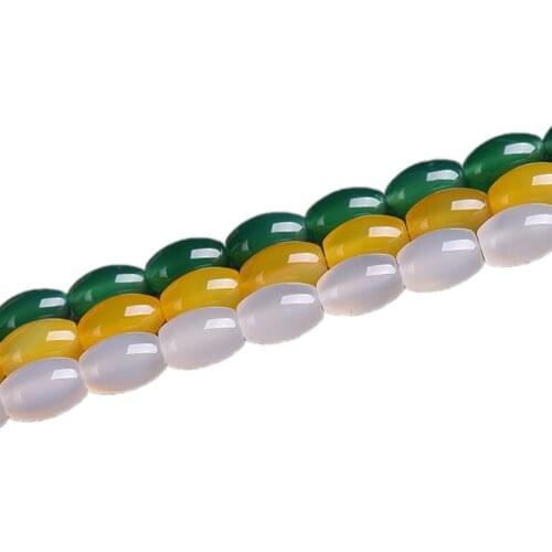 MADALENA SARARA AAAAA 8mm/10mm/12mm Rice Shape Natural Quartz Yellow Beads Strand 18" For DIY Jewelry Making