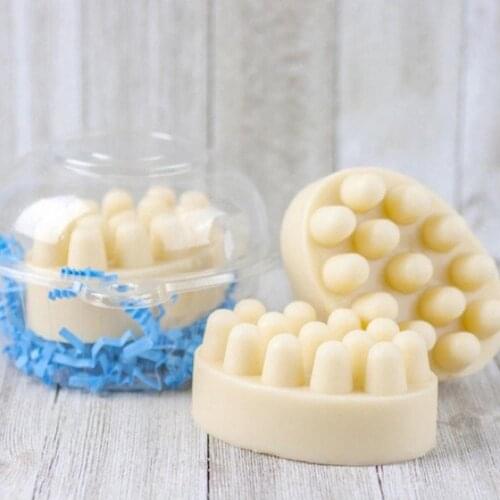 4 Grids Multifunction Reusable Silicone Soap Mold Safety Non-Stick Soap Form for Massage Therapy Soap Bar Cake Jelly Mold