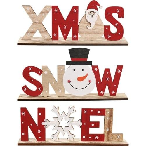 New Christmas Celebration Decoration Wooden Letters Living Room Bedroom Desktop Decoration Desktop Creative Printing Decoration