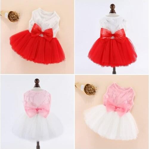 Dog Clothes Wedding Dress Cat Puppy Skirt Princess Costumes Yorkshire Corgi Poodle Schnauzer Bichon Small Dogs Pet Clothing 2021