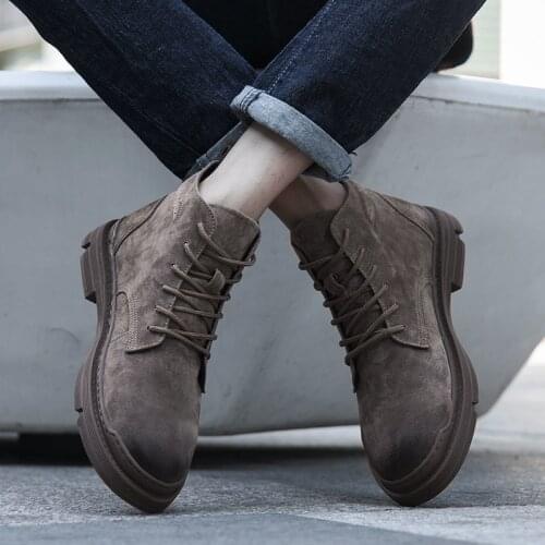 Autumn Winter High Top Mens Shoes Martin Boots Leather Short Boots Fashion Boots Botas Chaussure Homme