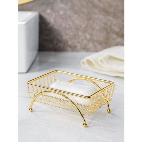 European-style Hotel Guest House Bathroom Non-perforated Soap Box Household Drain Rack Light Luxury Soap Box Shelf Decoration