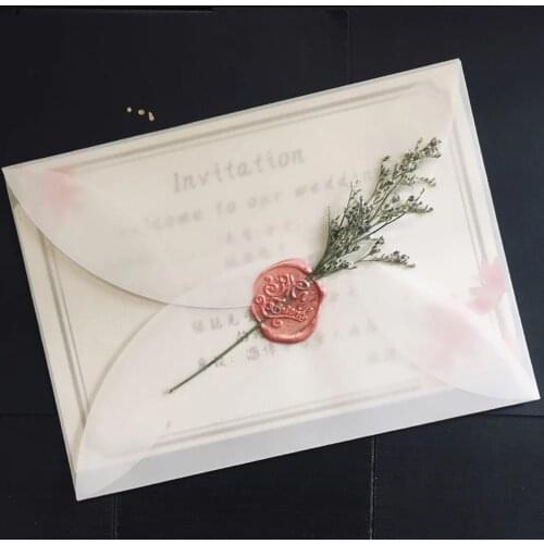 10Pcs/lot Semi-transparent Sulfuric Acid Paper Envelopes For DIY Postcard Card Storage Wedding Invitation Gift Packing