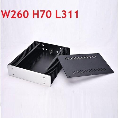 W260 H70 D311 Heat Sink DIY Aluminum Cabinet Home Audio Hi-End Power Amplifier Supply Chassis New Phone Case Custom Drill