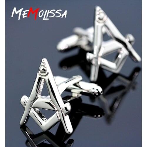 MMS Luxury Shirt Cufflinks for mens Cuff Bouton de manchette Letter A Mason cuff link High Quality abotoaduras Jewelry
