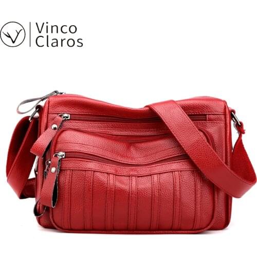 Casual Leather Shoulder Crossbody Bags for Women Multiple Pockets Purses and Handbags Luxury Designer Large Capacity Sac De Luxe