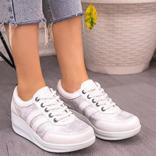 Tonar Tinos White Skin Gray Detailed Lace-Up Sports Shoes New Season Convenient Seasonal Style Sneaker