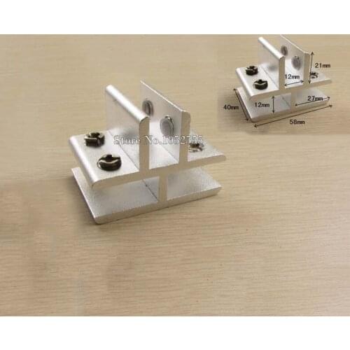 Top Designed 20PCS Aluminum glass clamp T Shape Corner Bracket,Multi-function glass clamp clip connector home decorative