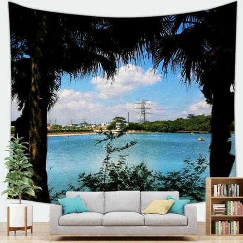 Vintage Scenery Beach Holiday Party Carpet Mat Wall Hanging Tapestry Bohemian Home Decor 100x70cm 150x130cm 150x150cm 200x150cm