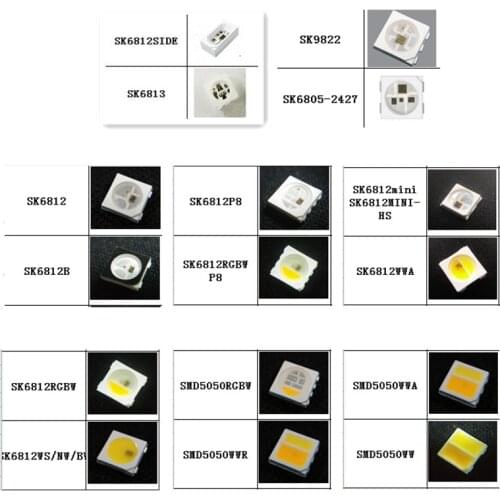 Built-in IC LED Chips WS2812B SK6813 SK9822 SK6812 RGBW WWA SK6812P8 SK6805 2427 SK6812-4020 SIDE WS2812B MINI 3535 5050 RGBW