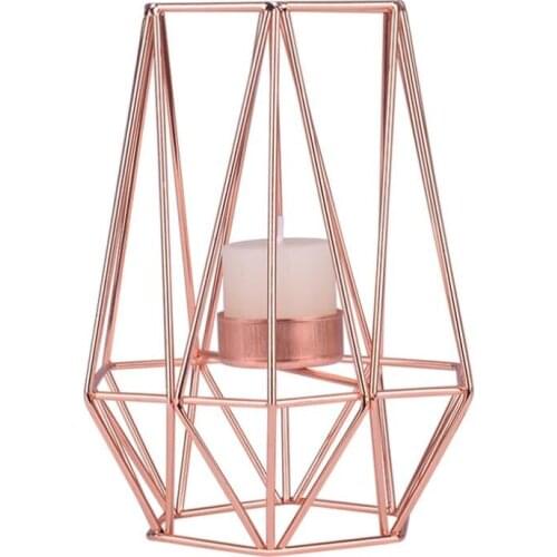 Iron Art Simple Aromatherapy Candleholder Golden Geometry Candleholder Creative Candlelight Dinner Candle Cup Arrangement