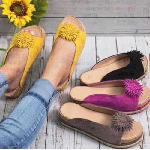 2021 New Sandals Women Multicolor Soft Walking Shoes with Flower Suede Platform Large Size for Ladies Zapatos De Mujer