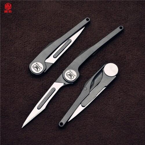 1PCS Titanium Alloy Pocket Mini Utility Knife Portable Foldable Multifunctional Outdoor Self-defense EDC Tool Without Blade