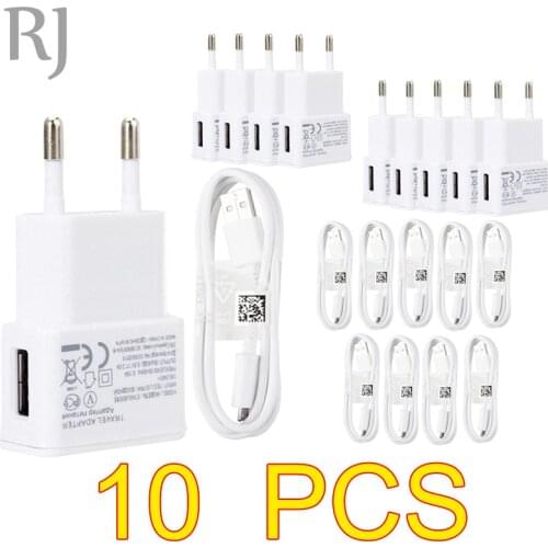 10PCS/lot 5V 2A EU Plug Wall Travel USB Charger Adapter + Micro USB Cable For Samsung galaxy S5 S4 S6 note 3 2 For Xiaomi