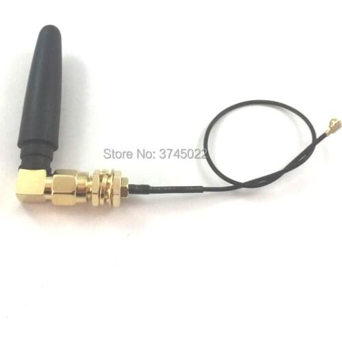 2pcs 2.4Ghz WIfi Antenna 2dbi Sma Male Connector + 2pcs Sma Female to ipx.ufl Connector Cable RF1.13 15cm