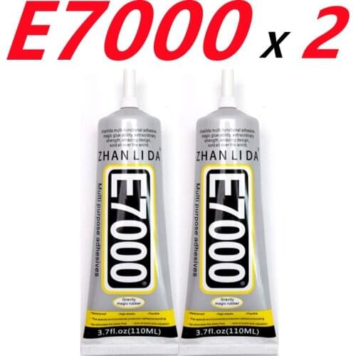 2pcs E7000 110ml Transparent High Strength Liquid Rubber Glue for Metal Glass Stone Porcelain Wood Leather Fabric Nylon Sponge