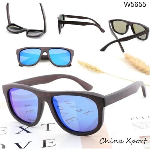 2020 best seller 100% handmade real wood sunglasses mirror coating Du wood sunglasses for men women with tac polarized UV400