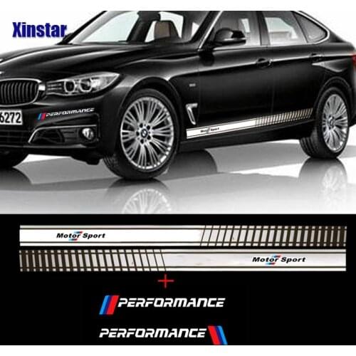 4pcs M Power Performance car side sticker for bmw 1 3 4 5 GT6 7 M3 M4 M5 M6 F30 F10 E60 E90 E46 328 330 320 118 116 120