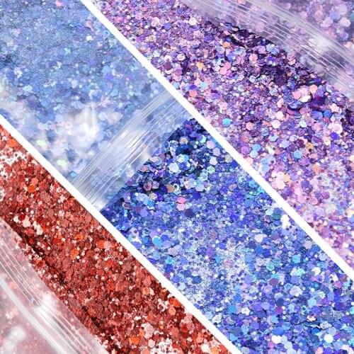 50g/Bag Chunky Holographic Glitter Face/Body/Eye/Hair Nail Festival Aluminum Glitters Hexagon Sequins For Nail Art Decoration
