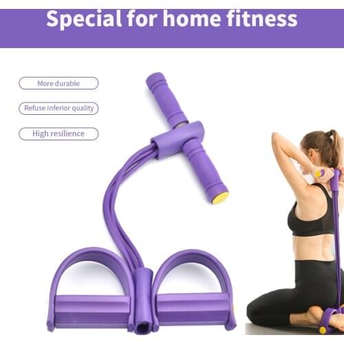 Yoga Accessories 4 Tubes Resistance Bands Latex Pedal Fitness Pull Ropes Elastic Straps Pilates Workout Home Exercise Equipment