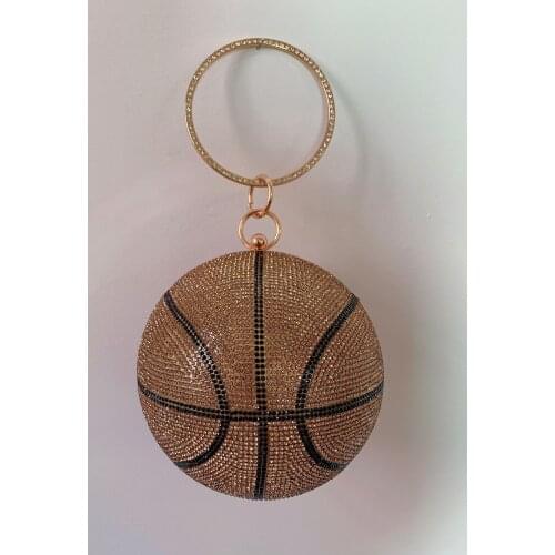 Diamond Spherical Diagonal Handbag Bling Rhinestone Basketball Evening Chain Bag Women Stirst Bag Phone Makeup Messenger Bag