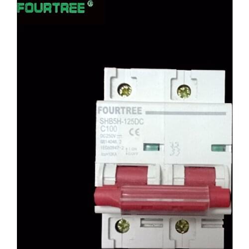 DC Circuit Breaker 2p 250V 63A 80A 100A 125A Mcb For Global Electrically Driven Vehicle Mini Battery Motor Protector