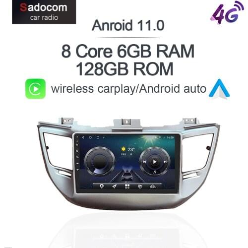 Carplay 9" Android 10 4G LTE Car DVD Player 6GB + 128GB Multimedia Video Navigation For Hyundai TUCSON IX35 2015-2017 GPS Radio