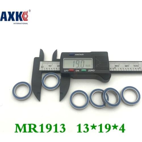 Axk 10pcs 13x19x4 Blue Rubber Bearings Abec-3 Mr1913 2rs
