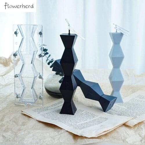 Endless Pillar Candle Mold PC Plastic Geometric Nordic Style Creative Candle Molds for Candle Making Candle Making Supplies
