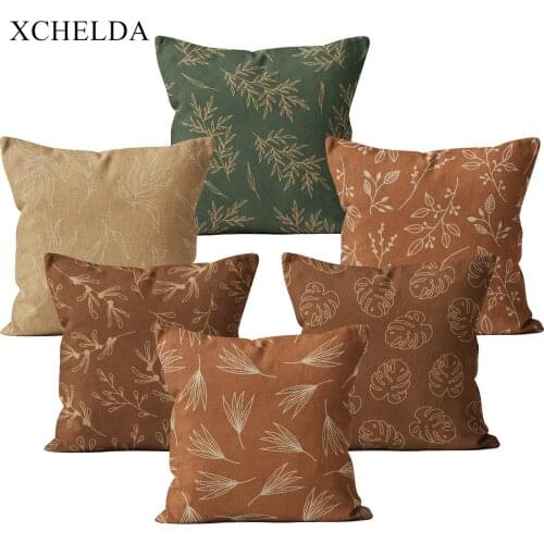 Modern Home Decor Pillow Case Plant Nordic Pillowcase Decorative 45*45 40*40 for Sofa Bed Fur Linen Farmhouse Cushion Cover