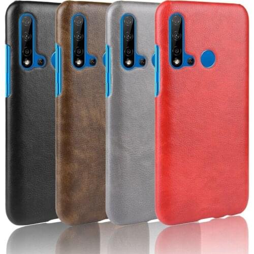 For Huawei nova 5i GLK-LX2 Case Retro PU Leather Litchi pattern Skin Hard Back Cover For Huawei nova 5i 5 I nova5i Phone Case