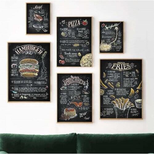 Burger hot dog kitchen Internet Cafe Cafe Western Restaurant Home Decor Art Decor posters quality canvas painting