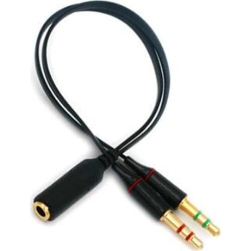 1000psc Mini 3.5mm Stereo Audio Cable 1 Male To 2 Female Headset Mic Y Splitter Cable Adapter to PC For Android iphone samsung
