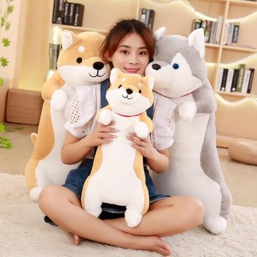 Cartoon Husky and Akita Dolls Dog Pillow Creative Soft Cushion Plush Toy Stuffed Animal Room Decor Birthday Baby Gift Sleep Toy