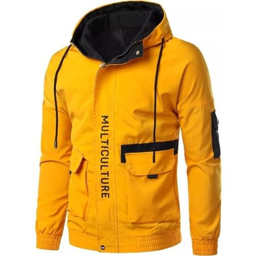 Mens Autumn Jacket Korean Fashion Zipper Coat Lightweight Windbreaker And Leisure-hunting Style Casual Mens Print Jacket Sli