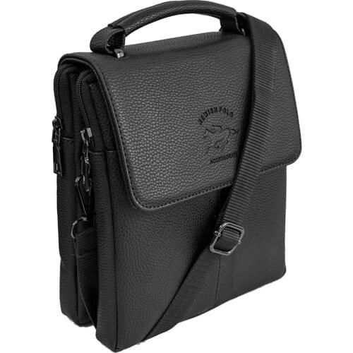 Mens Artificial Leather Shoulder Cross-Body Messenger Bag Multi-Pocket Purse Soft Handbag