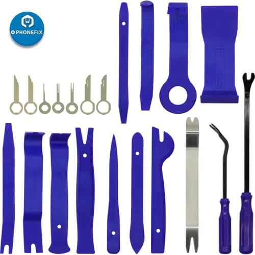 21Pcs Auto Trim Removal Tool Set Fastener Remover Car Pry Tool KitCar Dash Door Panel Stereo Interior Trim Disassemble Tool