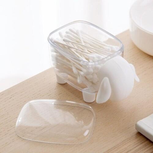 Dust-proof cosmetic puff storage box transparent small cover dressing table desktop cotton box jewelry organizer