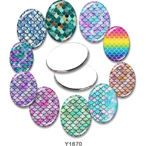 Scales Oval glass cabochon 13x18mm/18x25mm/30x40mm flat back Making findings TRY1670