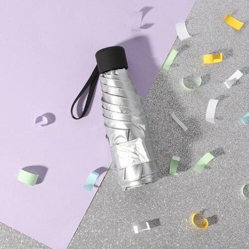 Silver Sunscreen Umbrella Anti-UV Umbrella Parasol Female Rain Parapluie Ultra Light