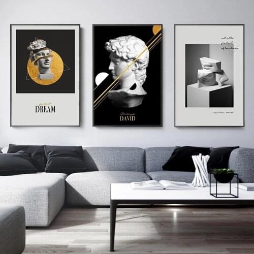 Modern Portrait Art Canvas Paintings David Statue Art Painting Prints On The Wall Pictures for Living Room Home Decor No Frame