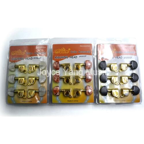 Alice Gold-Plated White/Red/Black Agate Bottom Acoustic Guitar Tuning Pegs Tuners Machine Head 3L+3R Sealed
