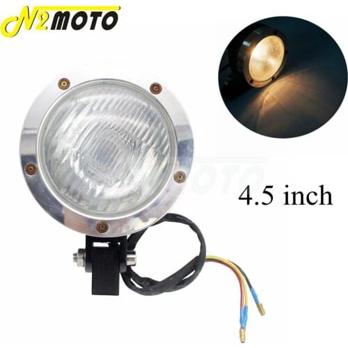 Motorcycle 4.5 inch Vintage Head Lights Retro Round Headlamp for Harley Old School Chopper Bobber Cafe Racer Custom Headlight