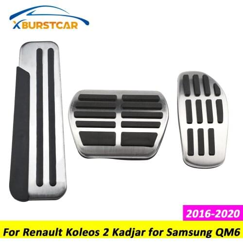 Xburstcar for Renault Koleos 2 Kadjar for Samsung QM6 2016 - 2020 Stainless Steel Car Pedals Gas Brake Footrest Rest Pedal Cover