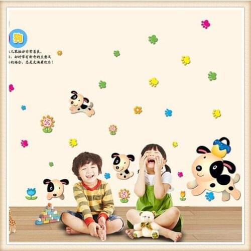 Vivid Cartoon Dalmatian 3D Wall Sticker Living Room Bedroom Wall Decor Modern Art Mural kids room decoration