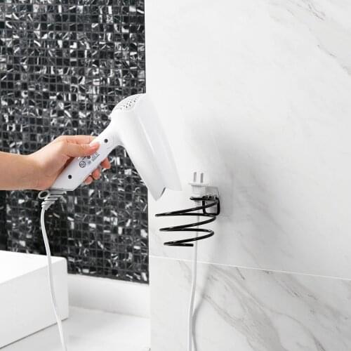 Iron Wall Mounted Hair Dryer Stand Hotel Bathroom Shelves Shelf Storage Hairdryer Rack Holder Hanger