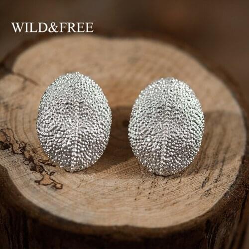 Wild&Free Gold Oval Stud Earring Jewelry for Woman Geometric Punk Vintage Earrings Fashion Gift for Girls Wholesale