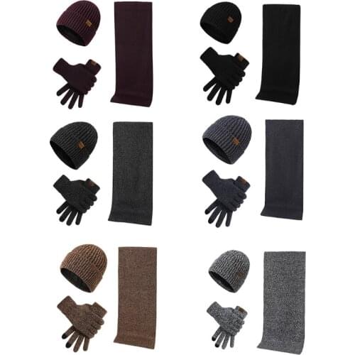 Winter Beanie Scarf Gloves Men Women Touch Screen Glove Cold Weather Warm Gloves Freezer Work Gloves Suit for Running