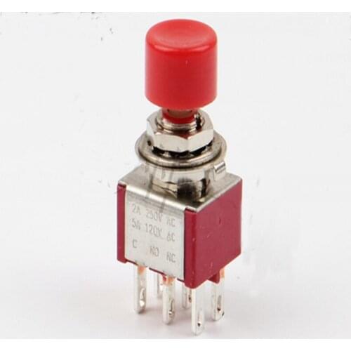 1pcs Little Red Riding Hood Round Toggle Switch PS202 Jog Self Reset Button Six-pin DS-622-T004-2A